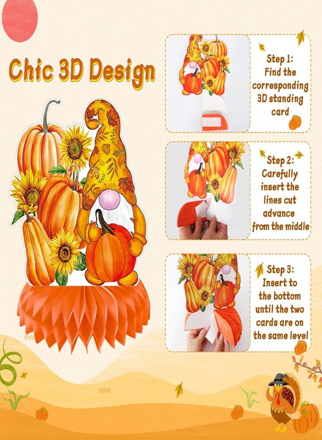 Bolake 11 Pack Thanksgiving Honeycomb Centerpiece Fall Party Decorations Supplies 3D Autumn Fall Thanksgiving Centerpieces for Tables Happy Friendsgiving Thanksgiving Party Decorations Supplies - Image 3